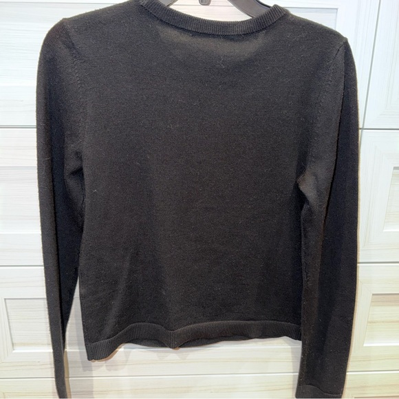 Alice and Olivia Connie Embellished Black Sweater Sequin Apres Ski Small - Picture 4 of 8